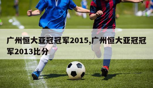 广州恒大亚冠冠军2015,广州恒大亚冠冠军2013比分